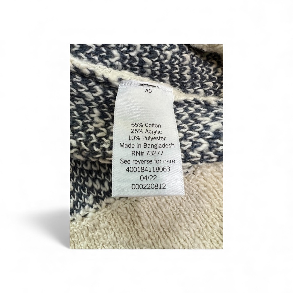EUC Sonoma cream puff-sleeve sweater with blue flowers | sz L - Picture 7 of 8